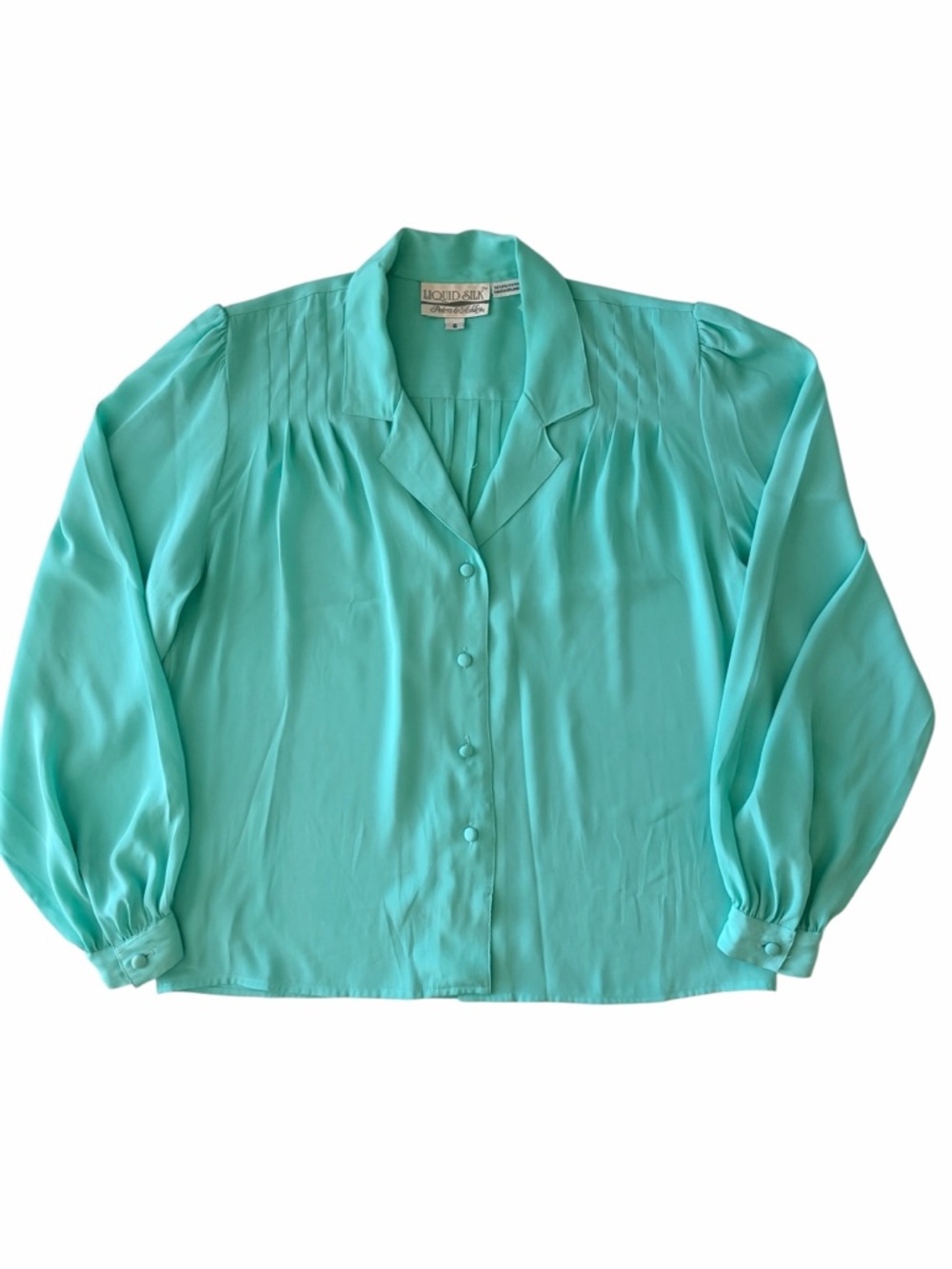 Vintage Button-Front Blouse, Size 6